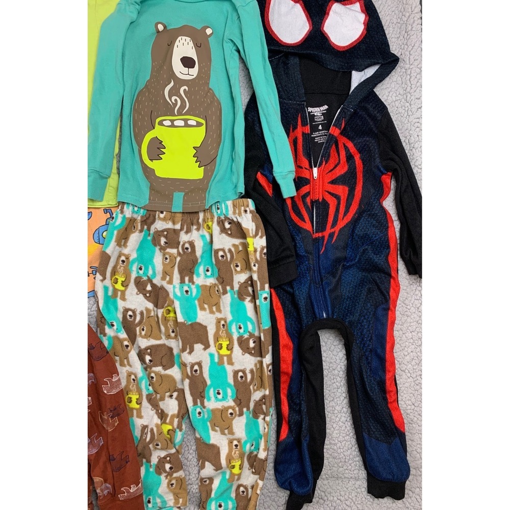 Boys 4T Clothing Bundle Lot 12pc Pajamas Shirts Spider-Man Paw Patrol Buzz Light - Picture 7 of 10